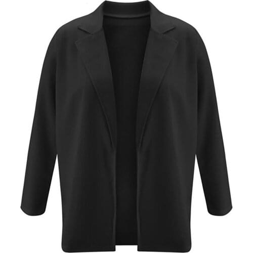 50% HOT SALES！！！Fashion Women Solid Color Lapel Slim Cardigan Blazer Jacket Office Suit Coat