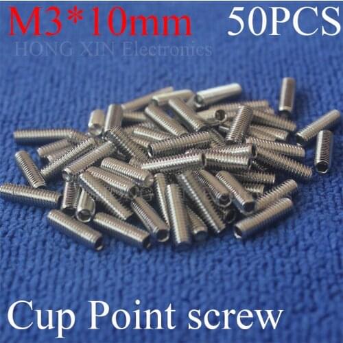 50PCS M3*10mm Stainless Steel Allen Head cup point Hex Socket Set Screw Grub Screw