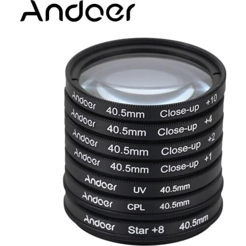 Andoer 40.5mm UV+CPL+Star8+Close-up (+1 +2 +4 +10) Photography Filter Set Kit for Canon Nikon Sony DSLR Camera Lens