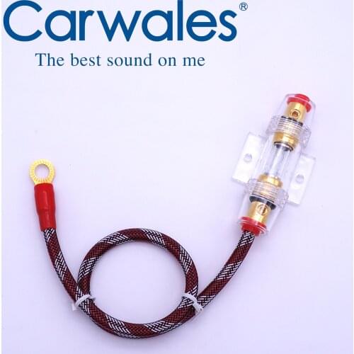 Car Audio Amplifier Circuit Breaker 60A 12V Fuse Holder AFS Style Installation Wires Cable 25CM 8GA 10GA Stereo Amplifier Refit