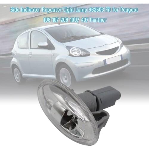Car Side Indicator Repeater Light Lamp 6325G3 Fit for Peugeot 108 107 206 1007 407 Partner Car Accessories