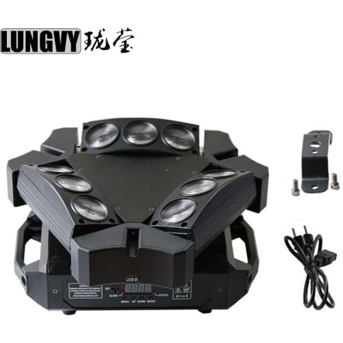 Free Shipping 1pcs Packing 9*3W RGB Led Spider Beam Moving Head Light Disco Lighting Wedding Lights DMX