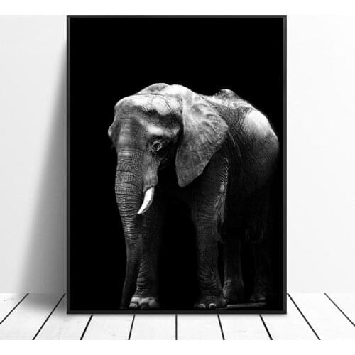 Black and white Elephant Art Canvas Poster Home Decoration Painting No Frame