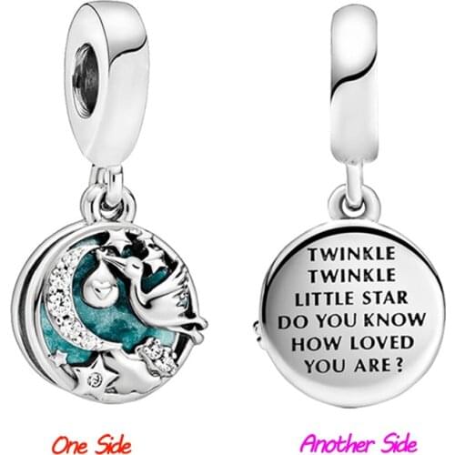 Flamingo Crane Dang Purse Pendant Jewelry Fit Original Pandora Charms Bracelet Crystal Zircon Star Moon Beads Women Pulsera Gift