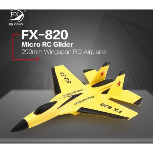 FX FX-820 2.4G 2CH Remote Control SU-35 Glider 290mm Wingspan EPP Micro Indoor RC Fixed Wing Airplane Aircraft UAV RTF