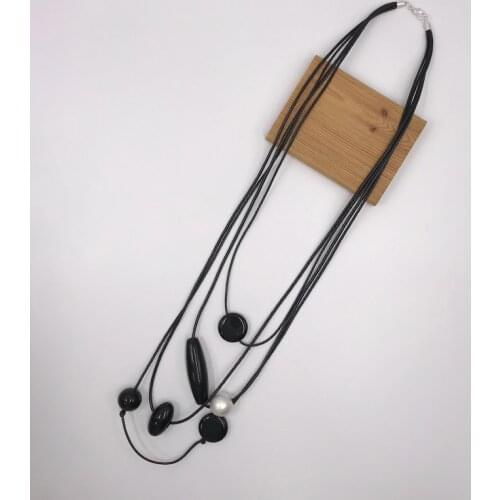 Kara&Kale Goth Fashion Jewelry Sweater Chain Long Necklace Vintage Charms Acrylic Beads Layered Necklace for Women Accessories