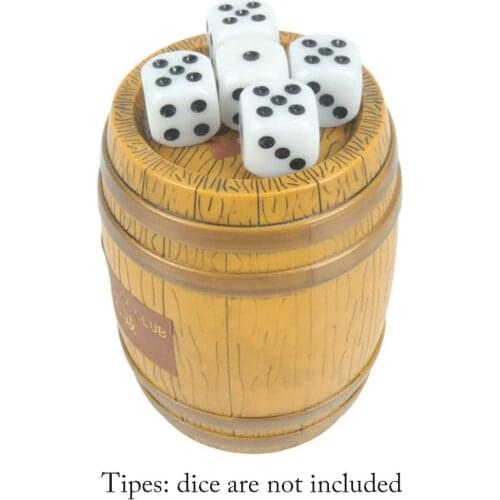 Simulation Barrel Dice Cup Wooden Dice Cup for Yahtzee Games Drinking Board Game Gambling Dice Box with 10pcs dices