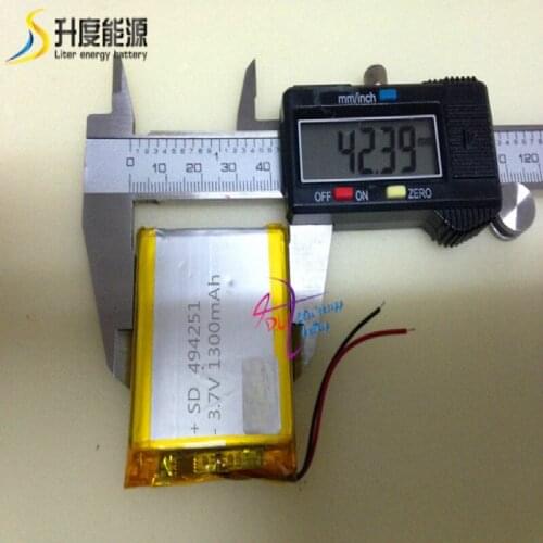 Customized polymer battery 3.7v SD494251 1300mah