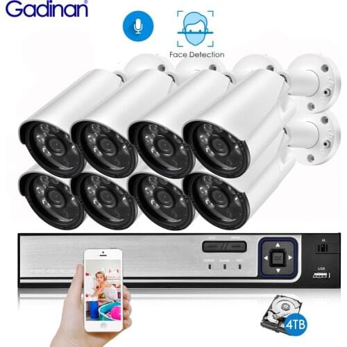 H.265AI 8CH 5MP POE NVR Kit SONY IMX335 Face Detect Audio 2.8mm IP AI Camera Outdoor CCTV Surveillance Security Camera System