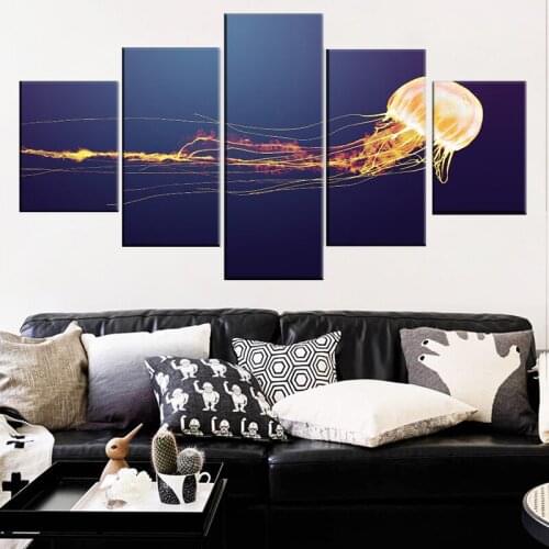 Canvas Paintings Wall Art HD Prints Picture Home Decor Framework 5 Pieces Jellyfish Animal Poster Modern Printing Type Artwork