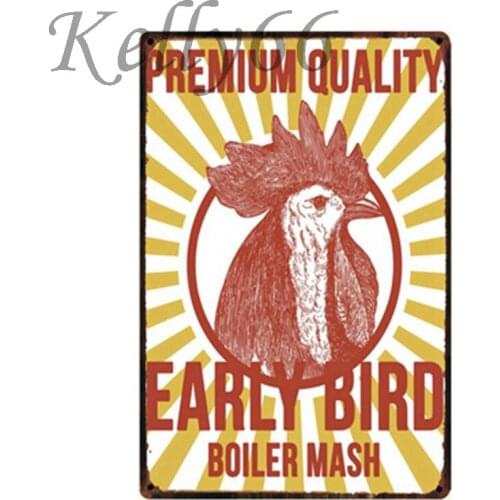 [ Kelly66 ] Cock poster Retro Tin Sign Home Decor Bar Wall Art Painting 20*30 CM Size y-1036