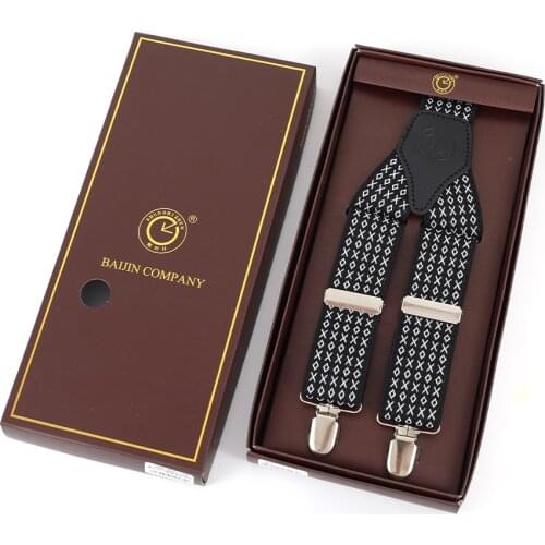 Classic Mens Elastic Clip-on Adjustable Brace Suspenders Check Mens Elastic Clip-on Adjustable Brace Suspenders