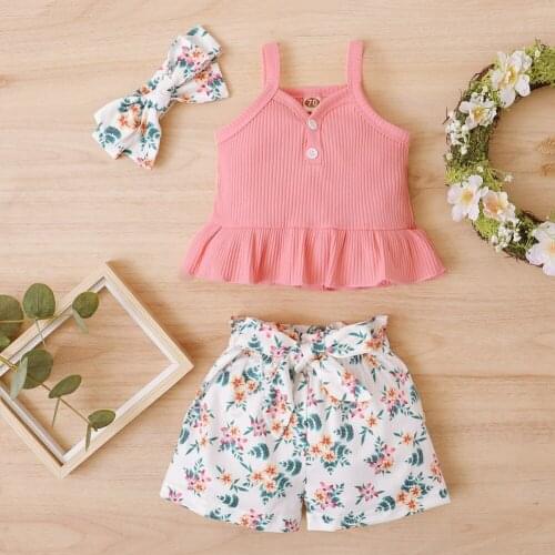 Baby Girl Summer Pure Cotton Fashion Solid Color Soft And Breathable Sling Suit For Daily Wear Picnic And Photo Shoot