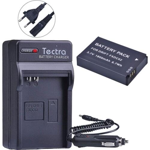 1PCS 1800mAh Li-ion Battery+Digital Charger for Drift 72-011-00 FXDC02 CFXDC02 HD Ghost Ghost-S HD720 Battery+Car Plug