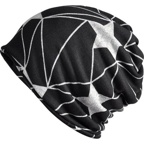 Men Women Autumn Winter Outdoor Plus Plush Warm Cycling Bib Hat Multifunctional Unisex Stripe Knit Street Hip Hop Scarf Cap U86