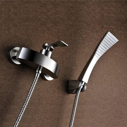 Wall mounted Brushed bathroom shower faucet set Hot and cold water faucet Unique design mixer faucet high quality brass