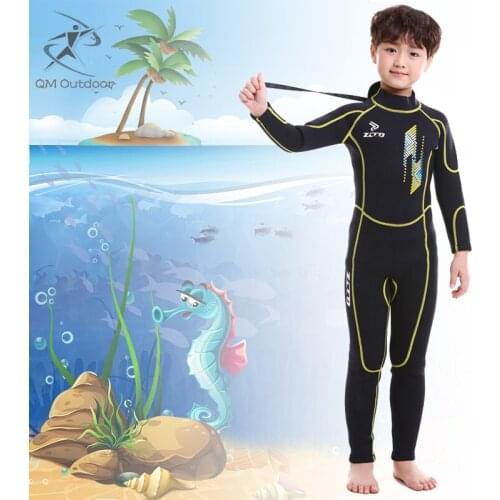 2.5mm Neoprene Wetsuits Kids Long Sleeve Diving Suits Boys Swimwear One Pieces Rash Guards Snorkel suit