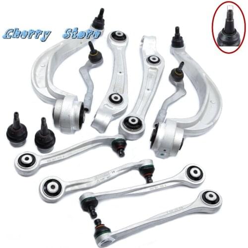 NEW 8K0 407 510 A 12Pcs Front Wheel Suspension Control Arm Link & Ball Joint Kit For Audi A4 Quattro S4 B8 Q5 RS4 8K0407693S M14