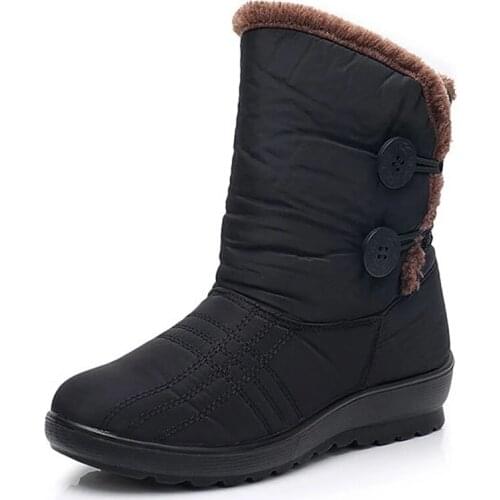New Winter Boots for Women Non-Slip Bottom Shoes Warm Fur Snow Boots Ladies Cotton Ankle Boots Women Shoes Waterproof Footwear