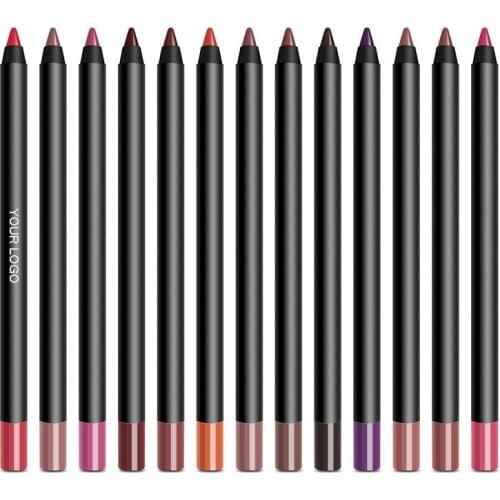 NEW 13 Colors Lip Liner Pencil Nude Matte Long Lasting Waterproof Lipliner Lipstick Liner Professional Makeup Knit Custom Label