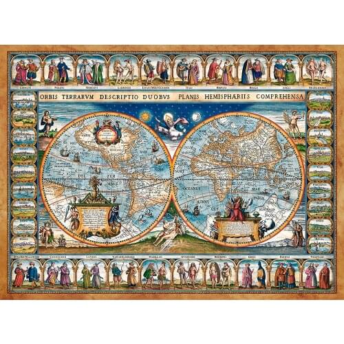 Creative Puzzles for Adults 2000 Pieces Paper Jigsaw Retro World Map Educational Toys Puzzles Children Gift Juguetes Toy BC50PT
