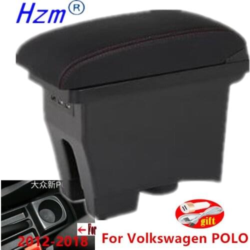 For Volkswagen POLO Armrest 2010-2018 new For VW POLO Mk5 6R Vento Car Armrest box Center Storage box Car accessories Retrofit