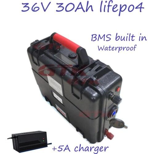 Protable power bank Deep cycle 36V 30Ah lifepo4 battery pack with USB BMS built in for Outdoor camping/phone charging/motor