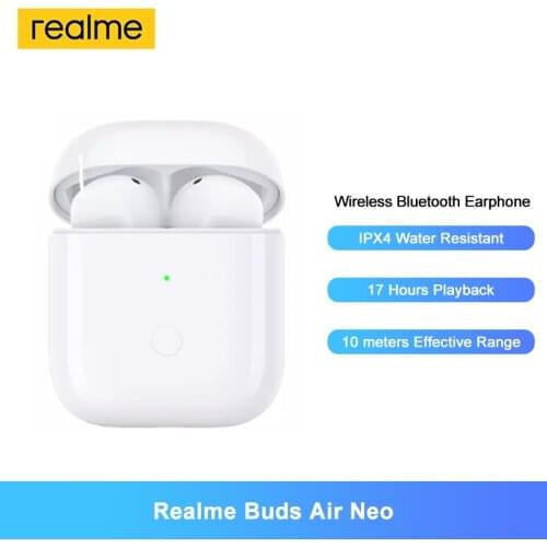 Realme Buds Air Neo Tws Bluetooth 5.0 Ture Wireless Earbuds Touch Control Bass Boost Driver R1 Chip 17 Hours Playback Headphone
