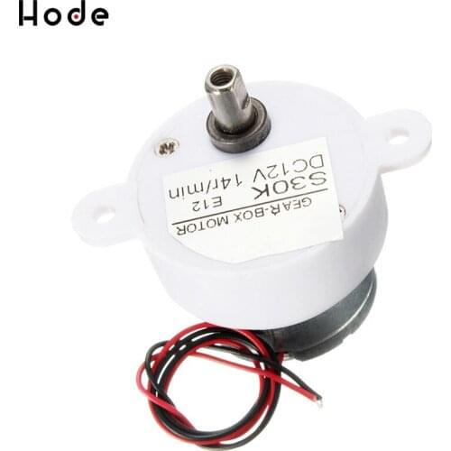 DC 12V Electric Brushless DC Motor High Torque Gear Motor Geared Box S30K Reduction Motor 14RPM 2 Wires for Electronic Toys Fan