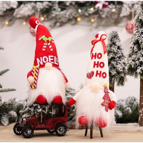 Christmas Gnome Ornaments Faceless Doll LED Light Plush Pendant Christmas Decorations for Home Decor Kids Gift Plush Crafts
