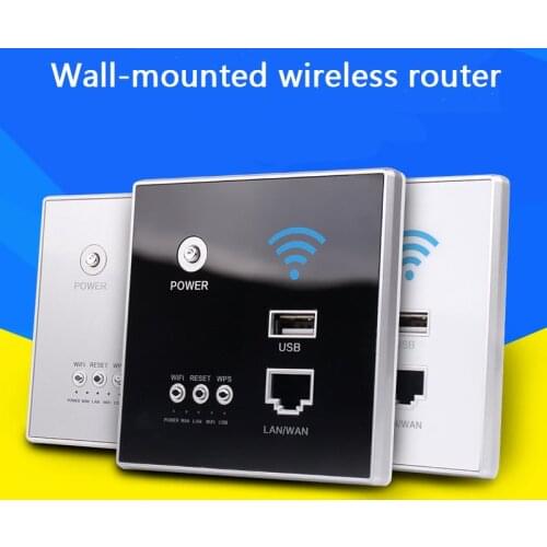 300Mbps 220V power AP Relay Smart Wireless WIFI repeater extender Wall Embedded 2.4Ghz Router Panel usb socket rj45
