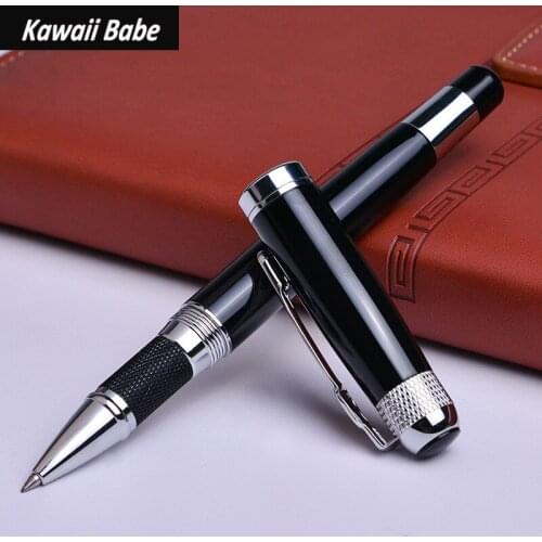 Ballpoint Pen Office Business Gift Pens for School Writing Silver Black Monte Roller Ball Pen with Refill Office Supplies