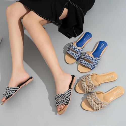 Womens Slippers Sabot Shoes 2021 Summer for Slipper Beach Yezzy Slides Fashion Dress Sliders Home Woman Casual Flat Slip-on