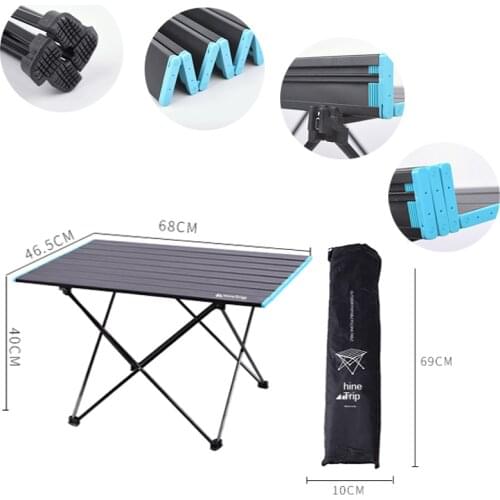Outdoor Camping Table Aluminum Alloy Folding Table Portable Picnic Fishing Beer Table Light Rainproof Foldable 68 * 46.5 * 40cm