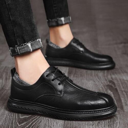 Mens Shoes Classic Leather Man Shoes Schoenen Mannen For Men Winter Black Mens Casual Oxford Stylish Fashion Male Shoe
