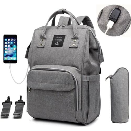 Mummy bag USB Diaper Bag Baby Care Large Capacity Mom Backpack Mummy Maternity Wet Bag Waterproof Baby Pregnant Bag