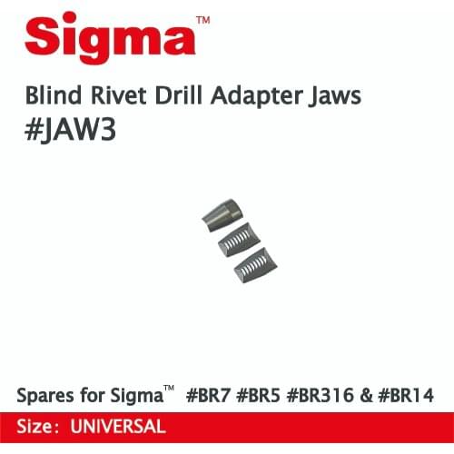 Spare jaws for Sigma blind rivet drill adapter #BR5, #BR7, #BR316 and #BR14