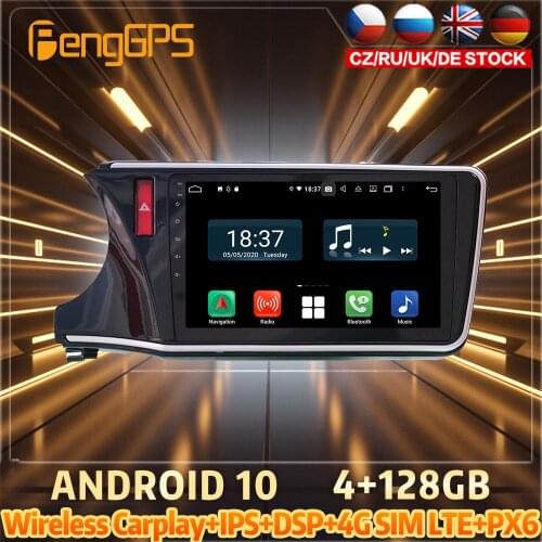 128G Android10 PX6 DSP For HONDA CITY 2014 2020 Car DVD GPS Navigation Auto Radio Stereo Video Multifunction CarPlay HeadUnit
