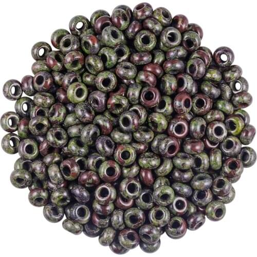 1Lot (20Pc) Dragon Bloodstone Large Hole (6mm) Rondelle Loose Beads Fit Charms European Bracelet,Jewelry Makings