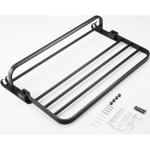 2021 Space Aluminum Black Towel Rack Wall Mounted Folding Towel Holder Storage Shelf with Hook Bathroom Shower Room Accessories