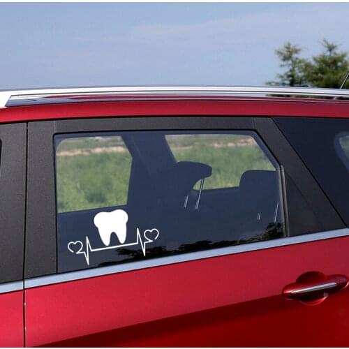 20X10.9CM Fashion Tooth TEETH Lifeline Heartbeat Vinyl Decal Car Sticker Black/Silver S8-1427