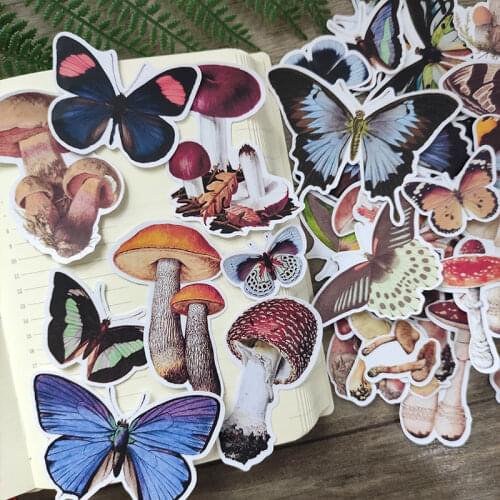 22pcs Mushroom butterfly stickers/Scrapbooking Stickers /Decorative Sticker /DIY Craft Photo Albums