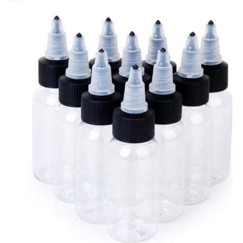 30ml Tattoo Pigment Ink Bottles Twist Cap Empty Plastic Transparent Tattoos Ink Pigment Clear Bottle Supplies Tools