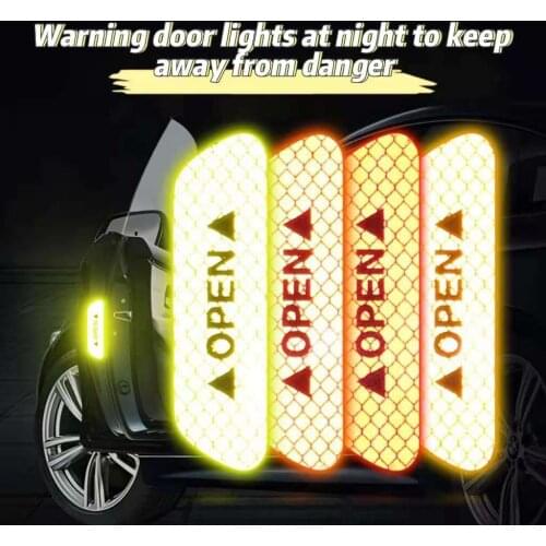 4pcs/set car reflective stickers reflective stickers body trunk exterior car exterior accessories reflective tape stickers car