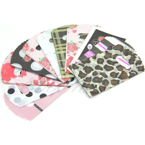 50pcs Pretty Plastic Jewelry Small Gift Bag 15X9cm Many Colors NEW X7YD