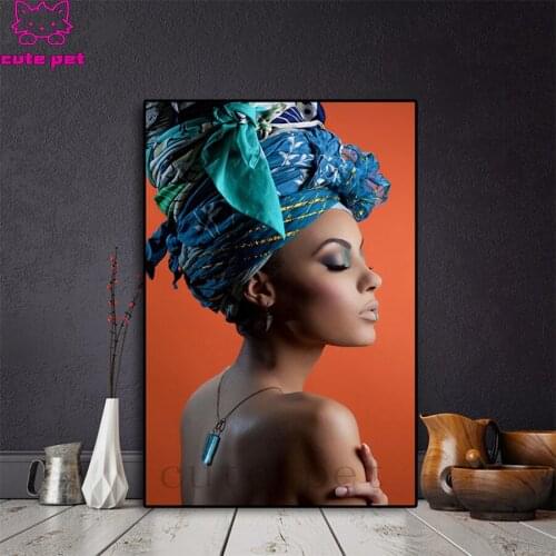 Diamond embroidery Modern art, african sexy woman diamond painting cross stitch 5d full square round drill 5d puzzles