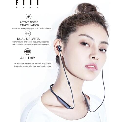 Youpin FIIL DNC Wireless Bluetooth Earphones In-Ear Noise Reduction Neck Headphone Music Headset Stereo Earbuds Sport With Mic