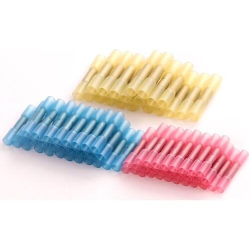 BMBY-100pcs/set Heat Shrink Butt 3 Sizes Crimp Terminals Insulated Electrical Wire Cable Connectors For 22-10 AWG