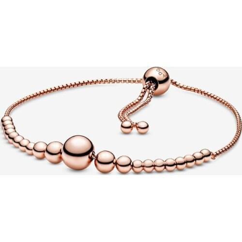 String of Beads Charm Bracelet Femme Fashion Rose Golden Jewelry Gift Adjustable Chain Bracelets for Women Jewellery 2020 New