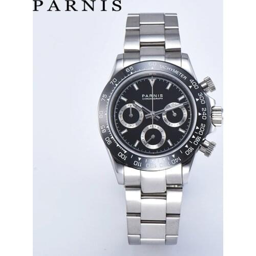 Parnis Wrist Watches Men Quartz Pilot Chronograph Top Brand Luxury Business Sapphire Crystal Luminous Watch Relogio Masculino